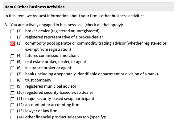 example of a business activity section